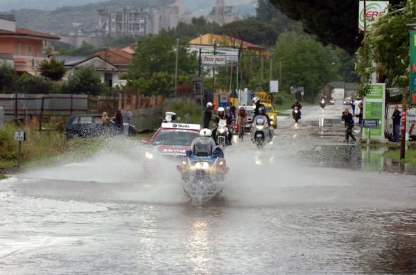 The motorcycle gives an indication of the depth