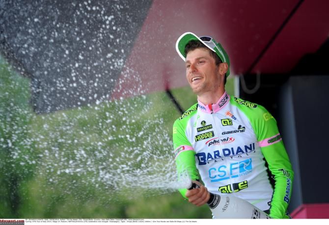 Enrico Battaglin enjoys the spoils of the stage winner