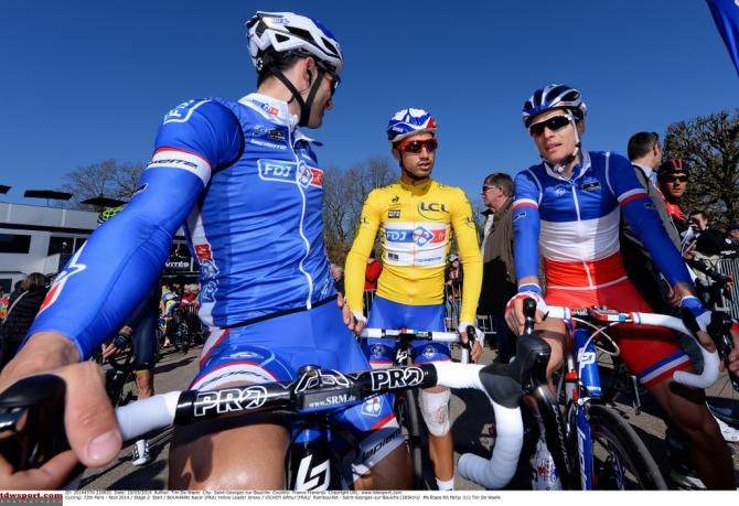 Three different jerseys of FDJ on Stage 2