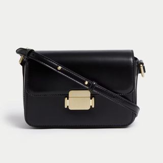 Faux leather black crossbody bag from M&S