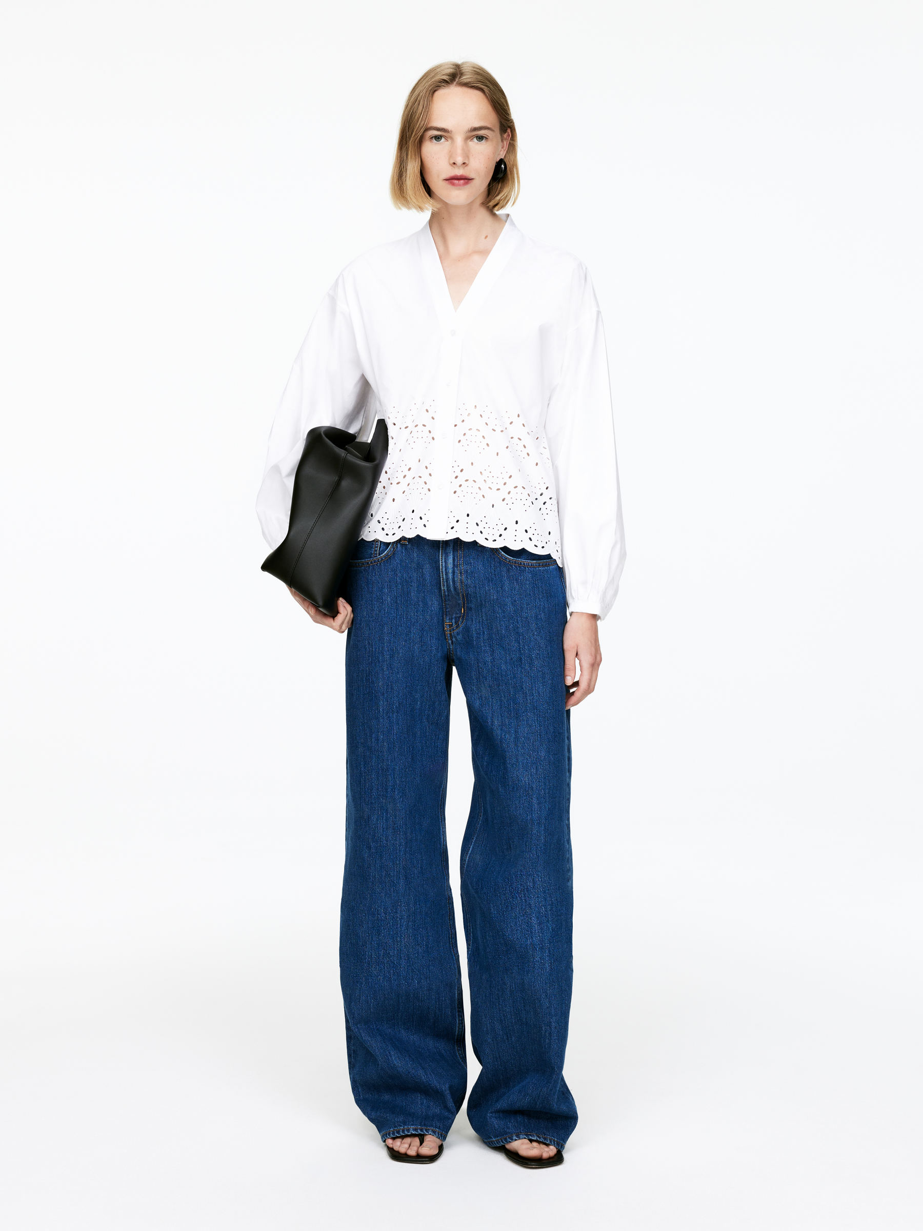Broderie Anglaise Blouse – White – Women – Arket Gb