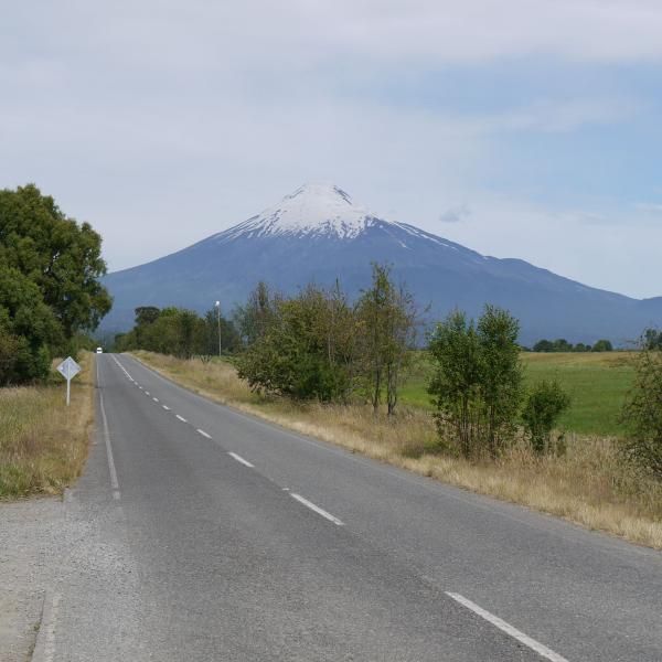 A volcano only adds to the scenery at the Trans Andes Challenge