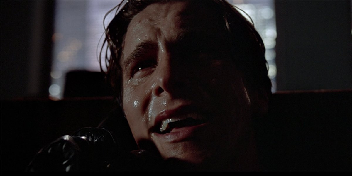 American Psycho Christian Bale as Patrick Bateman confesses on the phone