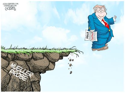 Political cartoon U.S. Robert Mueller probe Trump polls