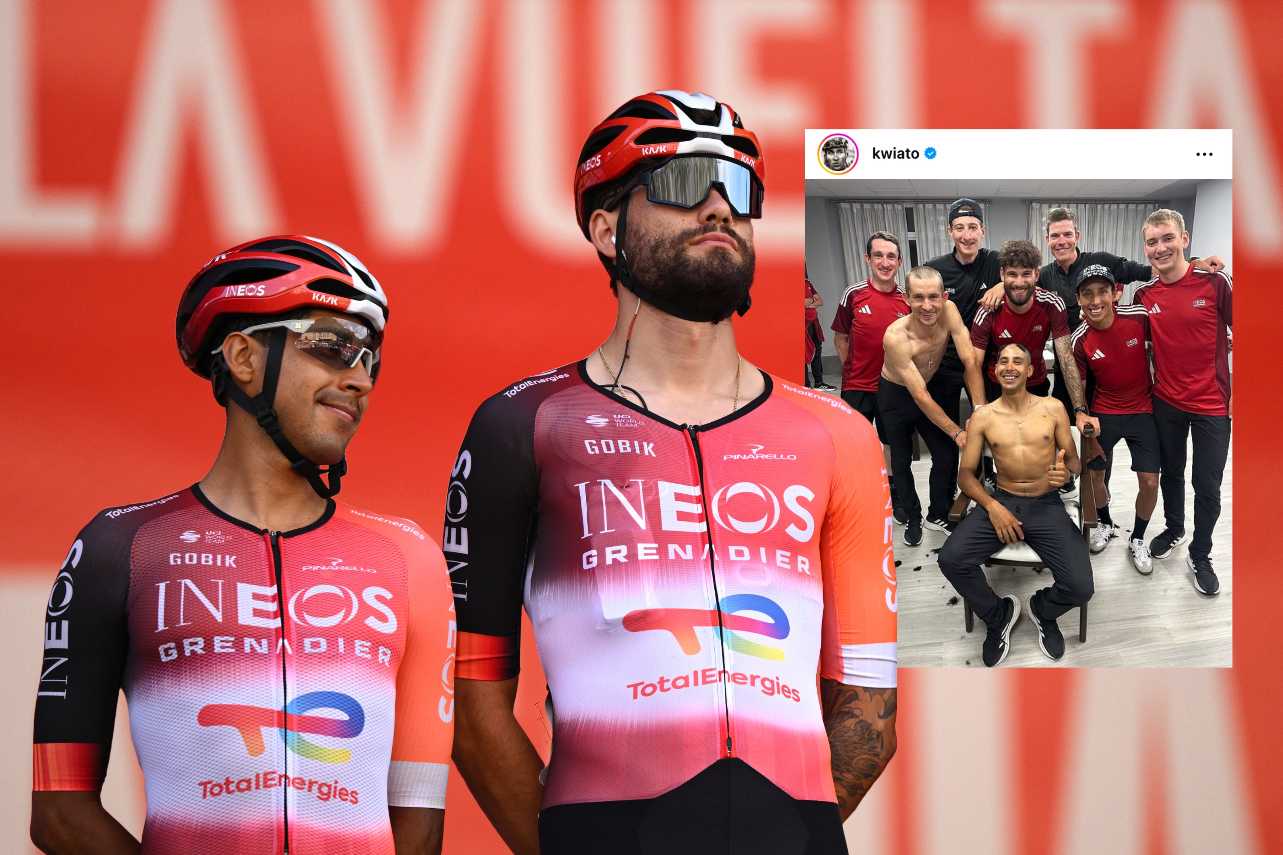 Brandon Rivera and Filippo Ganna at the Vuelta a España