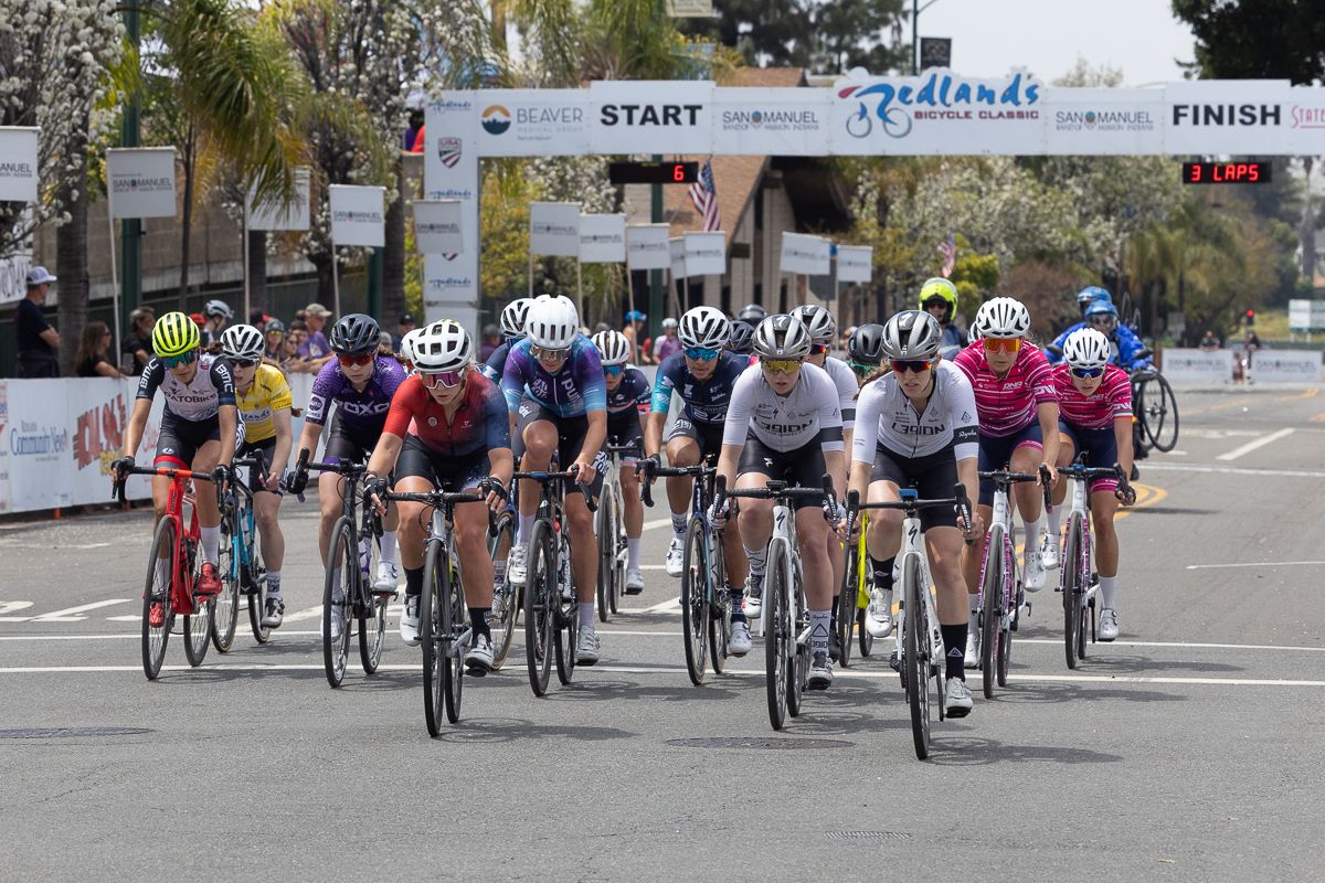 A select group of 18 riders led the women's race for the final circuits to the finish