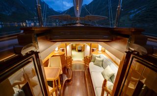 Onboard Wisp, a mix of craft and tradition, expertly handled by Rhoades Young Design
