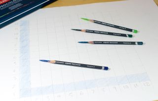 Colour chart: row and column one coloured in blue