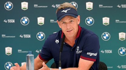 Luke Donald talks to the media before the 2022 BMW PGA Championship
