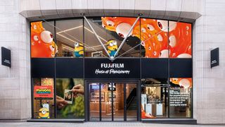 The Fujifilm House of Photography storefront decked out in Minions decorations