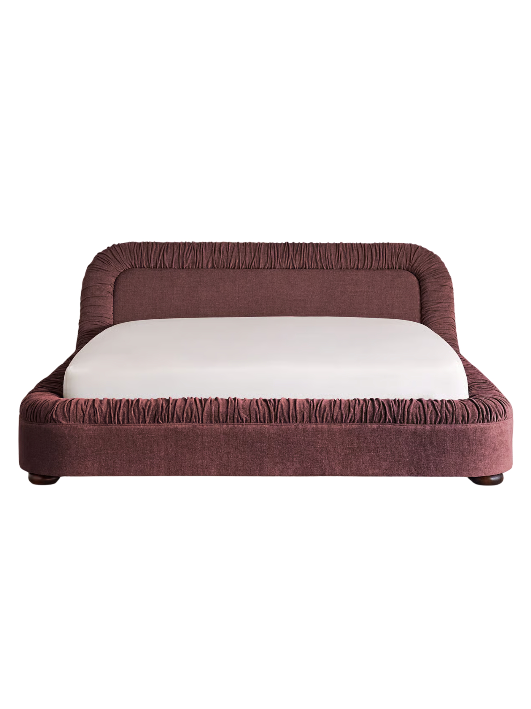 Soho Home, Vara Bed, King, Linen Chenille, Bordeaux