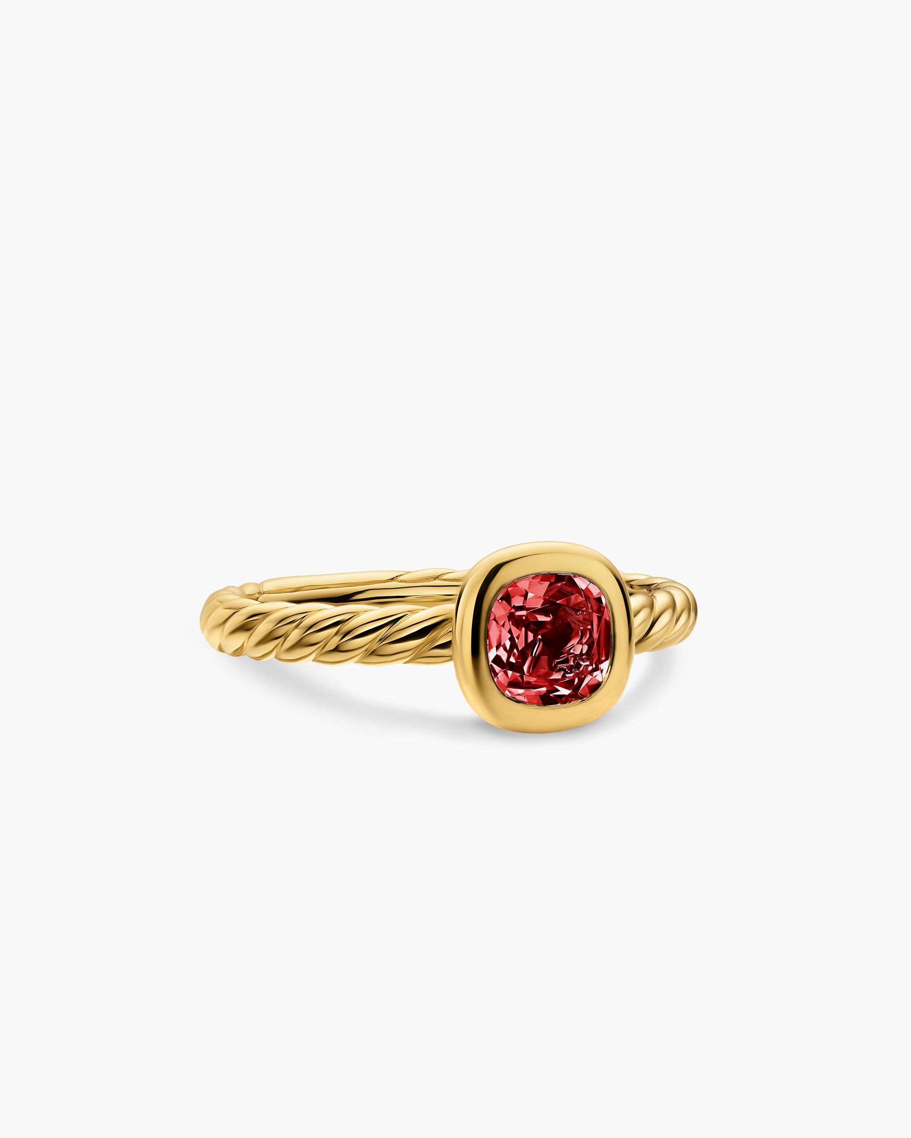 Dy Mercer&amp;reg; Color Cable Ring in 18k Yellow Gold With Rhodolite Garnet, 5.5mm