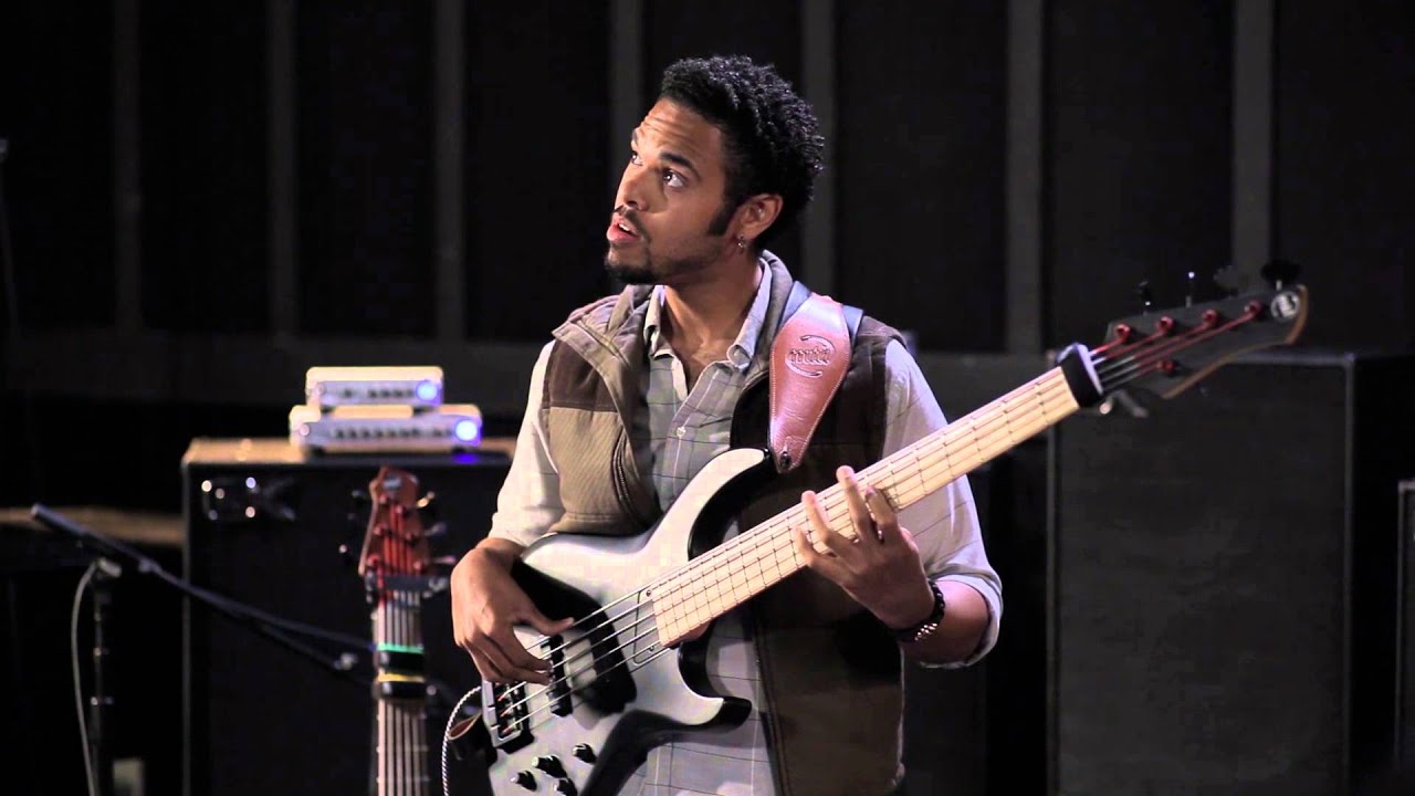 Robert 'Bubby' Lewis onstage for Gallien Krueger bass amps.