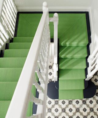 staircase carpet ideas green stair runner