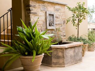 water feature in courtyard