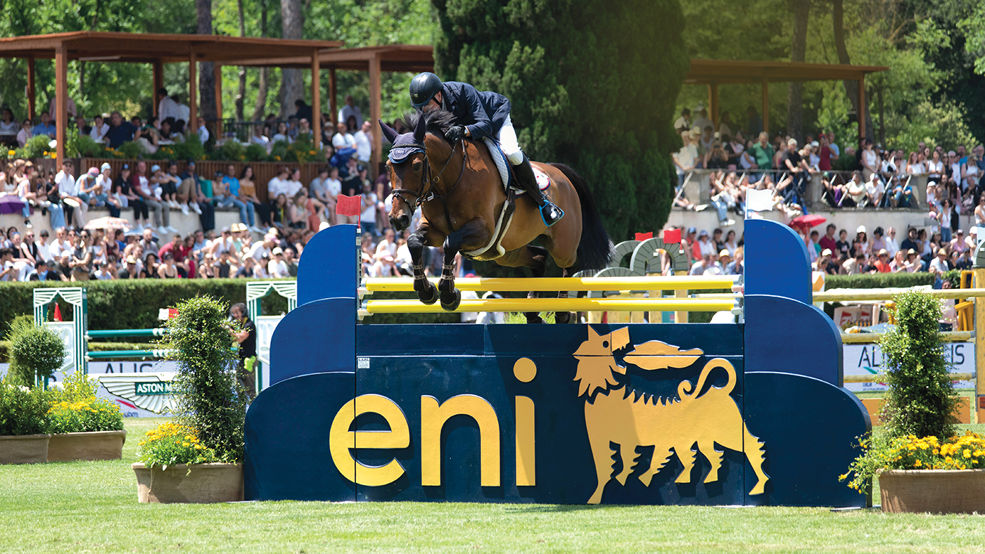 John Whitaker in action on Rome&rsquo;s grass ring &ndash; the Brit piloted Equine America Unick Du Francport to one of three Nations Cup double clears