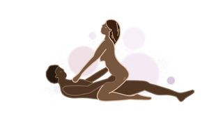 Cowgirl sex position illustration