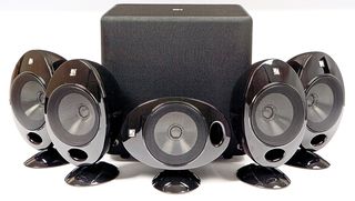 KEF KHT2005 speaker system on a white background