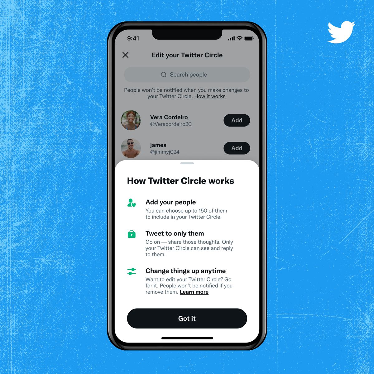 Information on how Twitter Circles works
