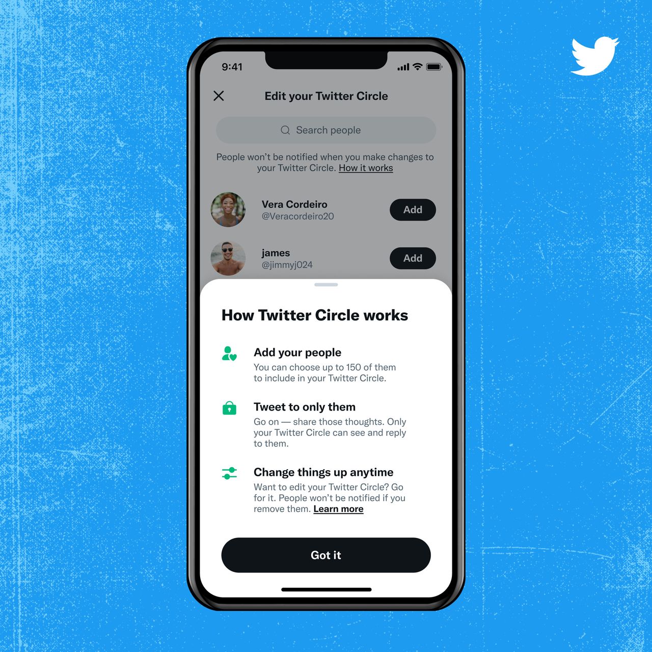 Information on how Twitter Circles works