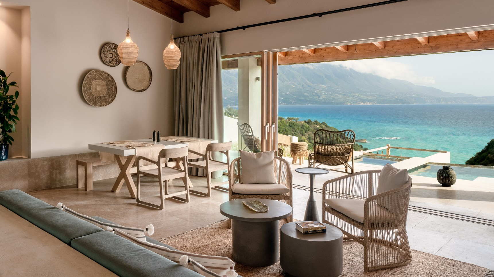 The inside of a villa at Eliamos Villas Hotel & Spa