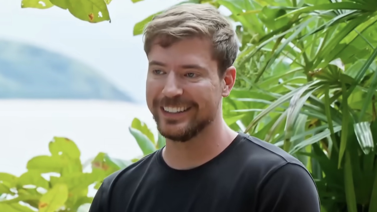 Mr Beast smiling in the Survivor 50 teaser
