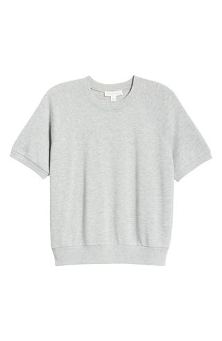 Short Sleeve Cotton Blend Sweatshirt