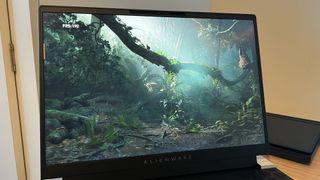 Alienware X16 R2 gaming laptop running Shadow of the Tomb Raider