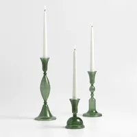 Milano Large Green Glass Taper Candle Holder