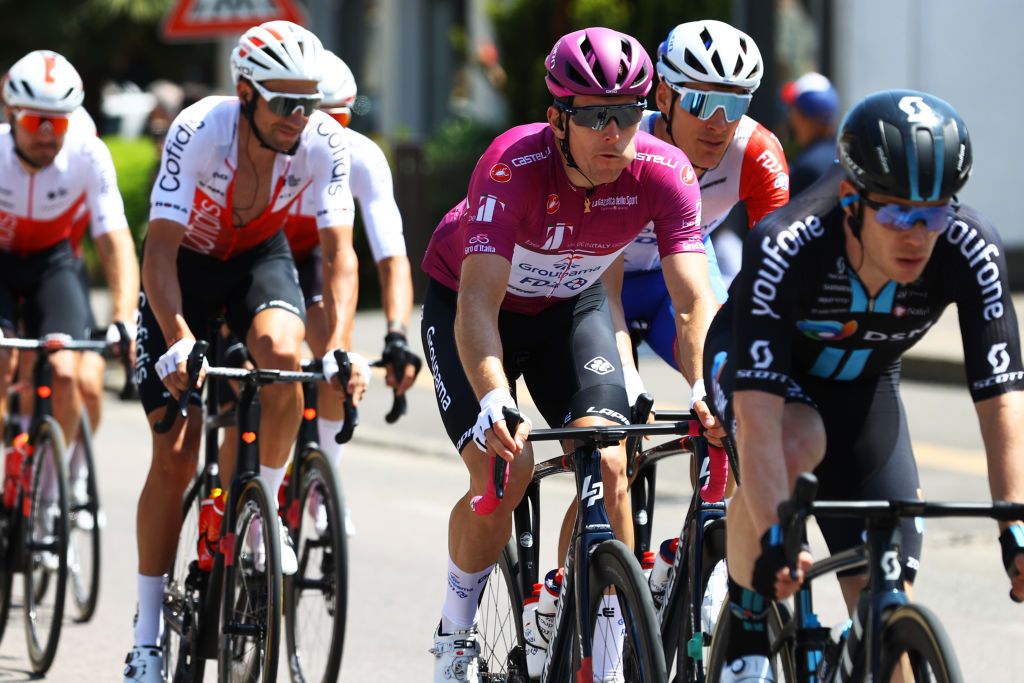 REGGIO EMILIA ITALY MAY 18 Arnaud Demare of France and Team Groupama FDJ Purple Points Jersey competes during the 105th Giro dItalia 2022 Stage 11 a 203km stage from Santarcangelo di Romagna to Reggio Emilia Giro WorldTour on May 18 2022 in Reggio Emilia Italy Photo by Michael SteeleGetty Images