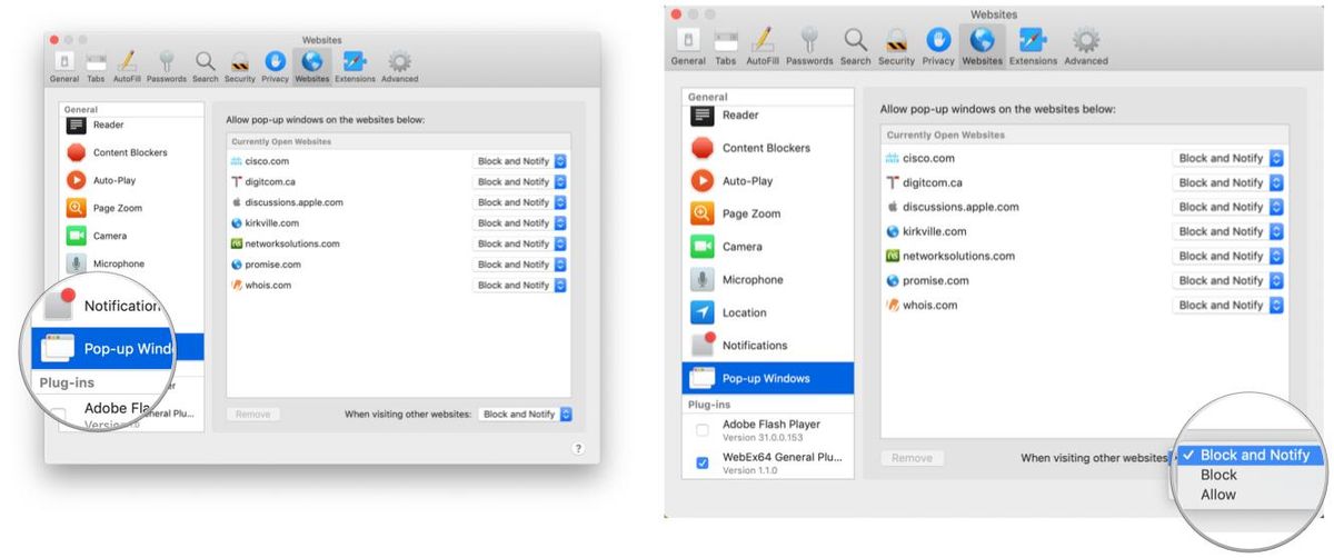 change safari security settings mac