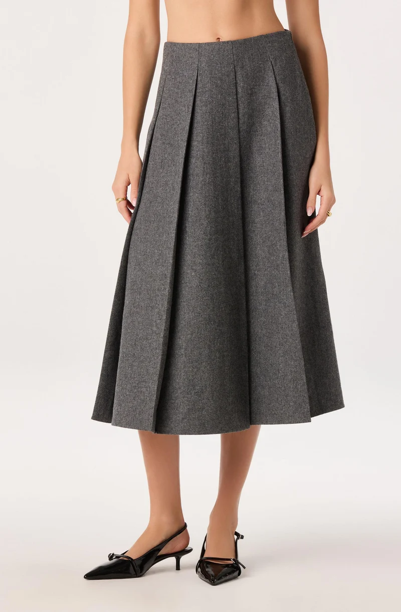 ASTR the Label, Kelsie Pleated Midi Skirt