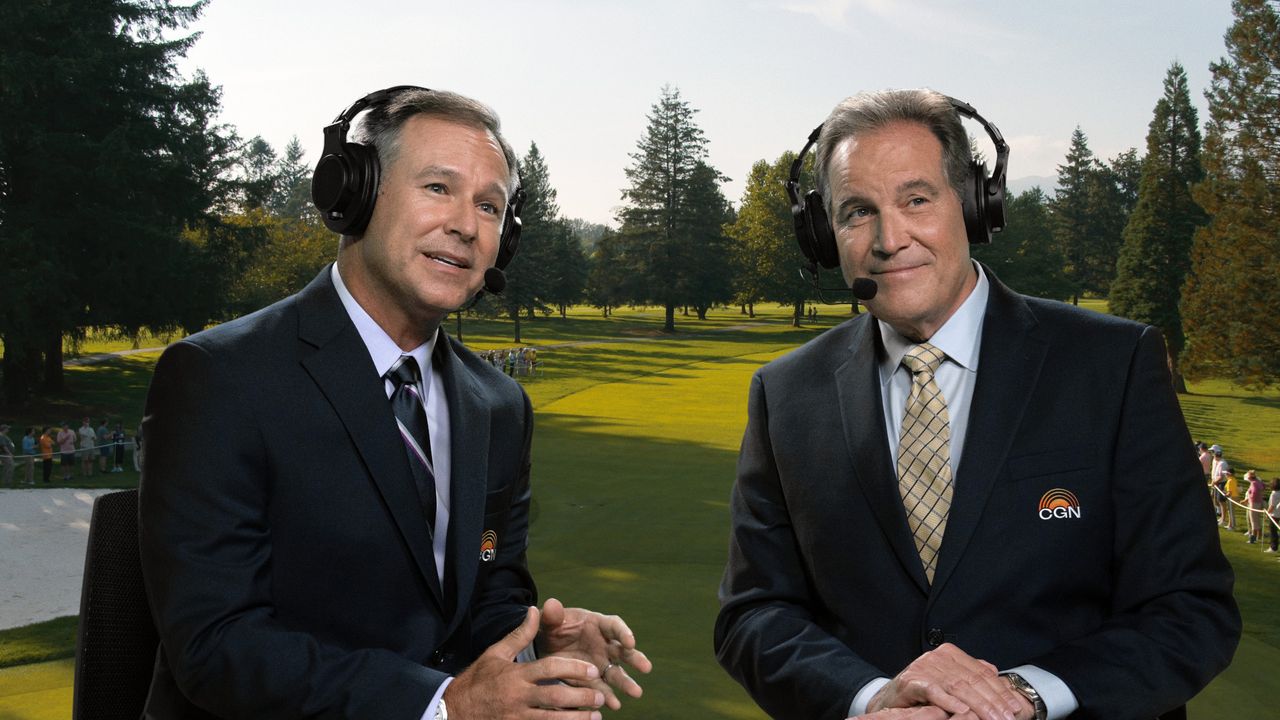 Trevor Immelman and Jim Nantz in Stick