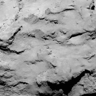Philae lander candidate site I is located on the smaller lobe of the comet. It is a relatively flat area, and may contain some fresh material. Image released Aug. 25, 2014.