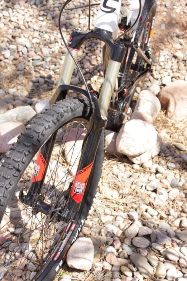 Revelation with a X0 colour way; suspension is part of SRAM's intergration plan.