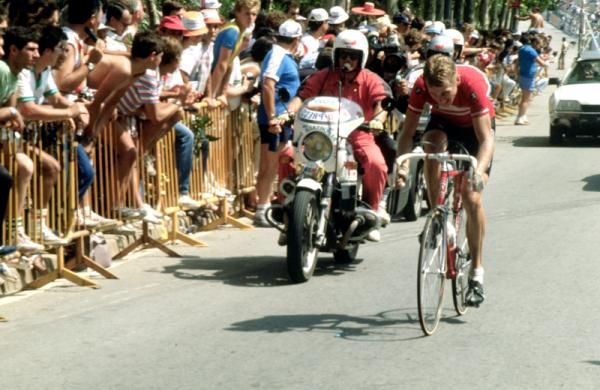 Now with Leopard Trek, Kim Andersen makes a move off the front in the 1982 race