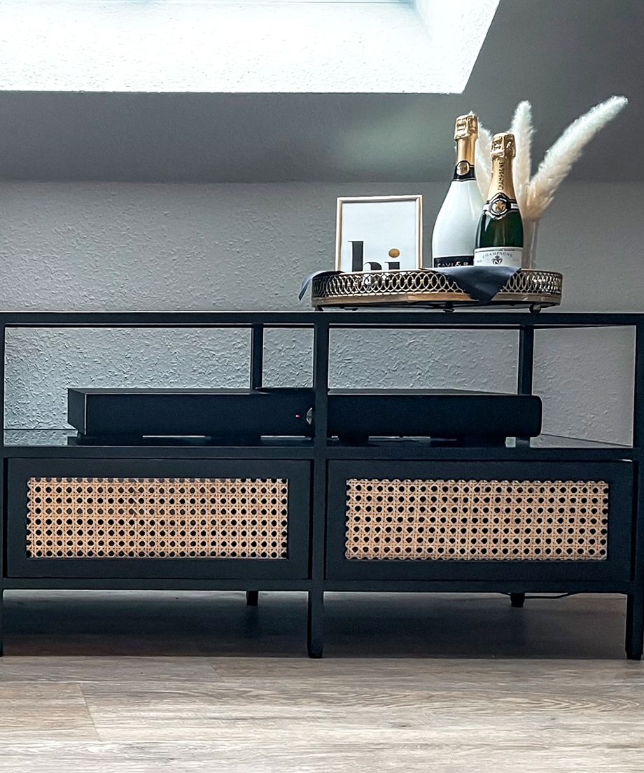 This IKEA VITTSJÖ hack created a rattan home bar Livingetc