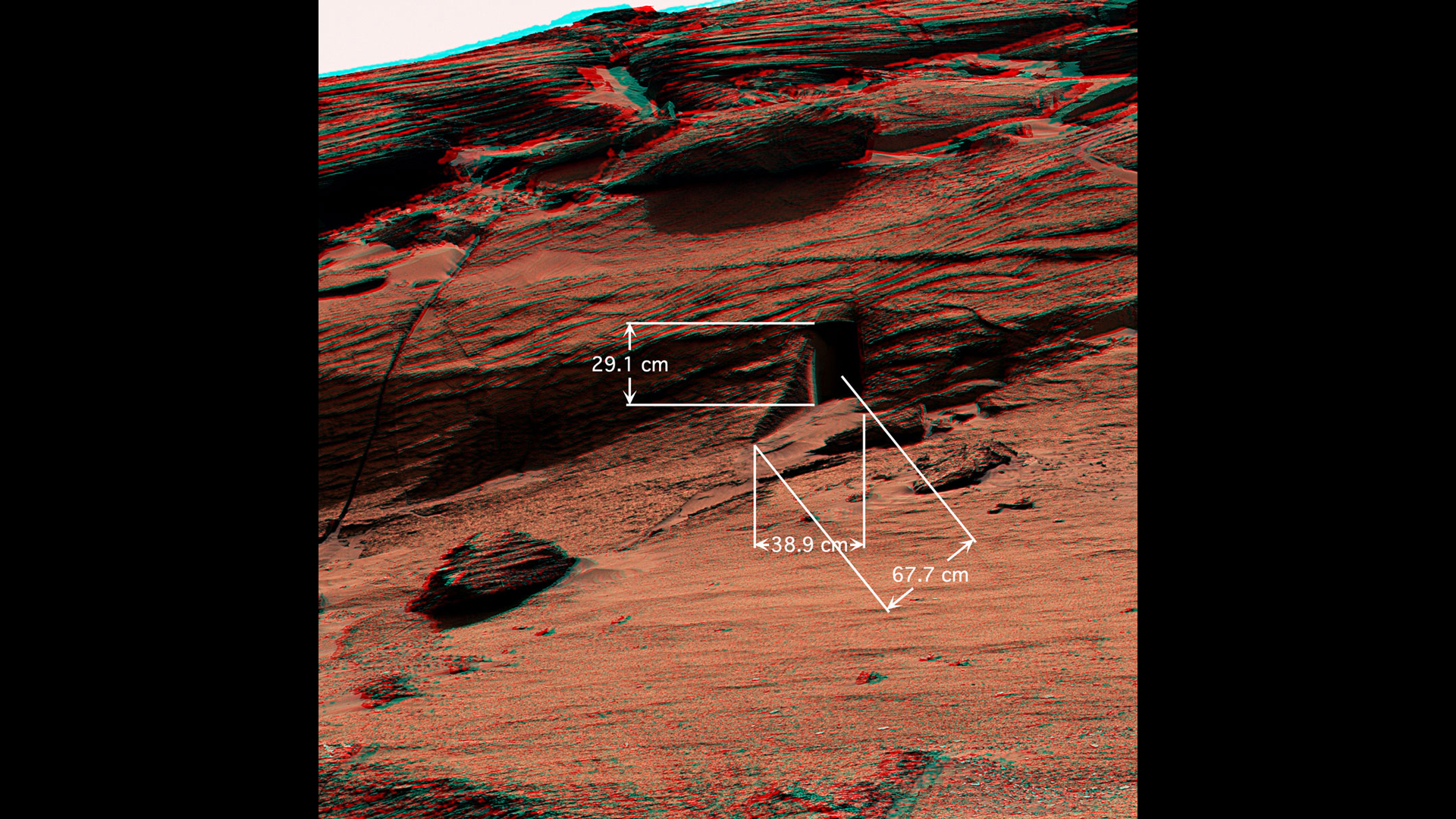 A strange feature dubbed the "dog door" discovered by NASA's Curiosity rover on Mars