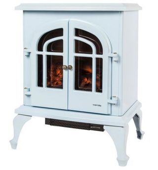 Warmlite Log-effect 'Stove' Electric Fire in Baby Blue