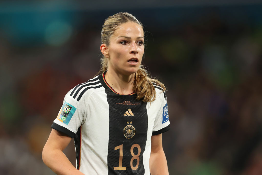 Melanie Leupolz of Germany looks on during the FIFA Women&#039;s World Cup Australia &amp; New Zealand 2023 Group H match between Germany and Morocco at Melbourne Rectangular Stadium on July 24, 2023 in Melbourne / Naarm, Australia.