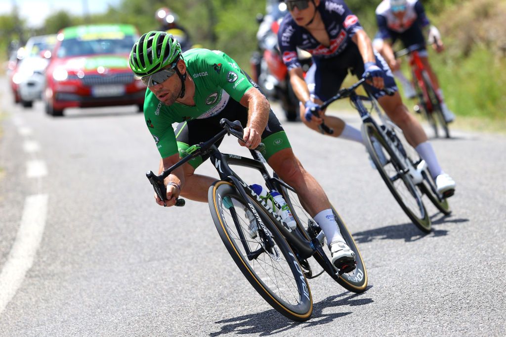 MALAUCENE FRANCE JULY 07 Mark Cavendish of The United Kingdom and Team Deceuninck QuickStep Green Points Jersey during the 108th Tour de France 2021 Stage 11 a 1989km km stage from Sorgues to Malaucne LeTour TDF2021 on July 07 2021 in Malaucene France Photo by Tim de WaeleGetty Images