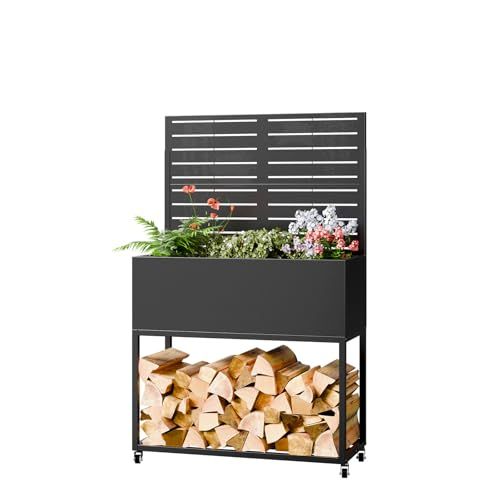 Raised Planter Box With Trellis