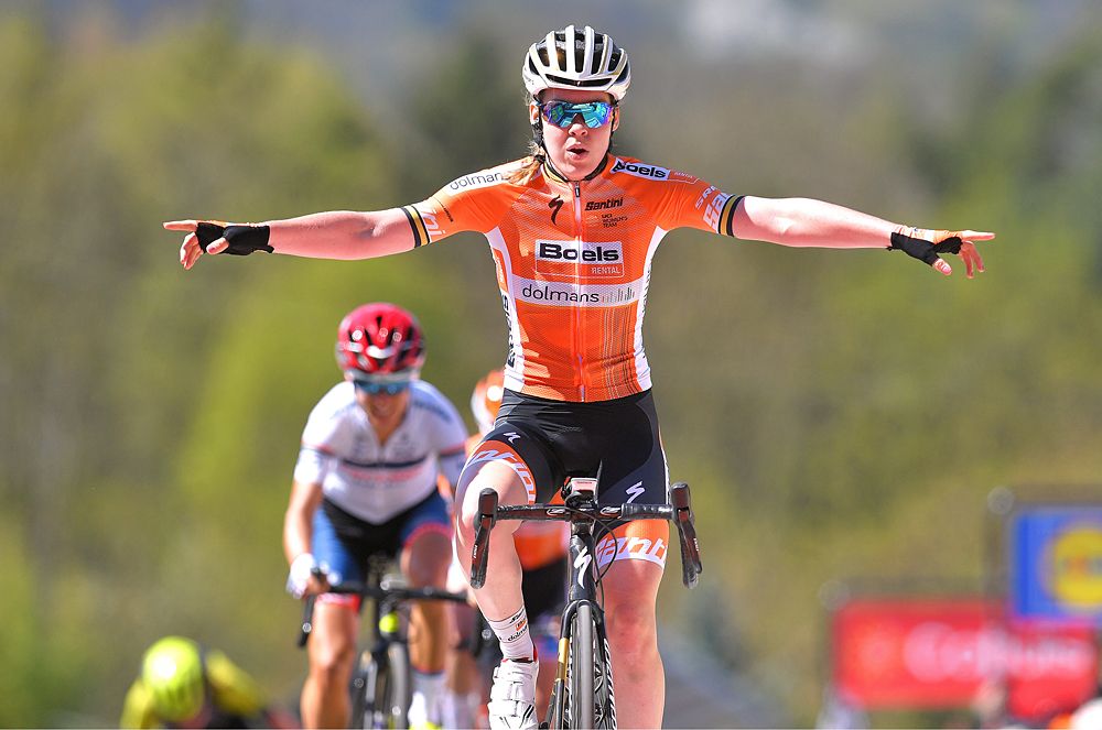 Anna van der Breggen (Boels Dolmans) wins a fourth consecutive Fleche Wallonne