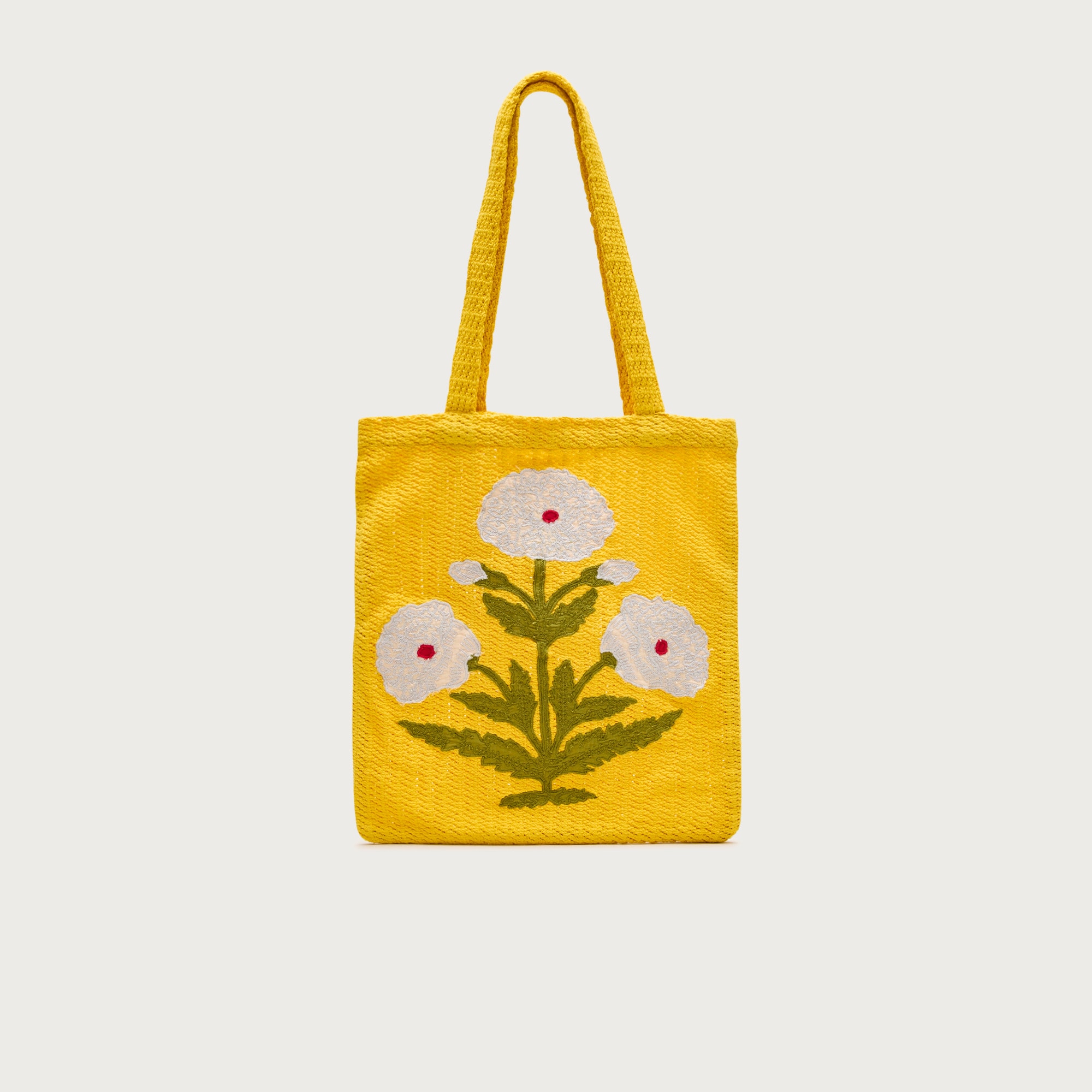 Embroidered Flower Tote Bag