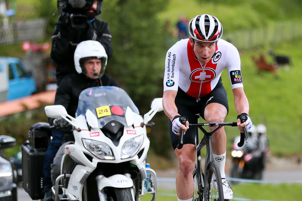 Claudio Imhof was the lone survivor from the stage 2 breakaway at Tour de Suisse