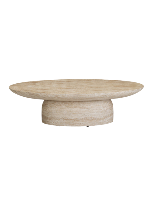 Sonia Faux Travertine Outdoor Concrete Coffee Table
