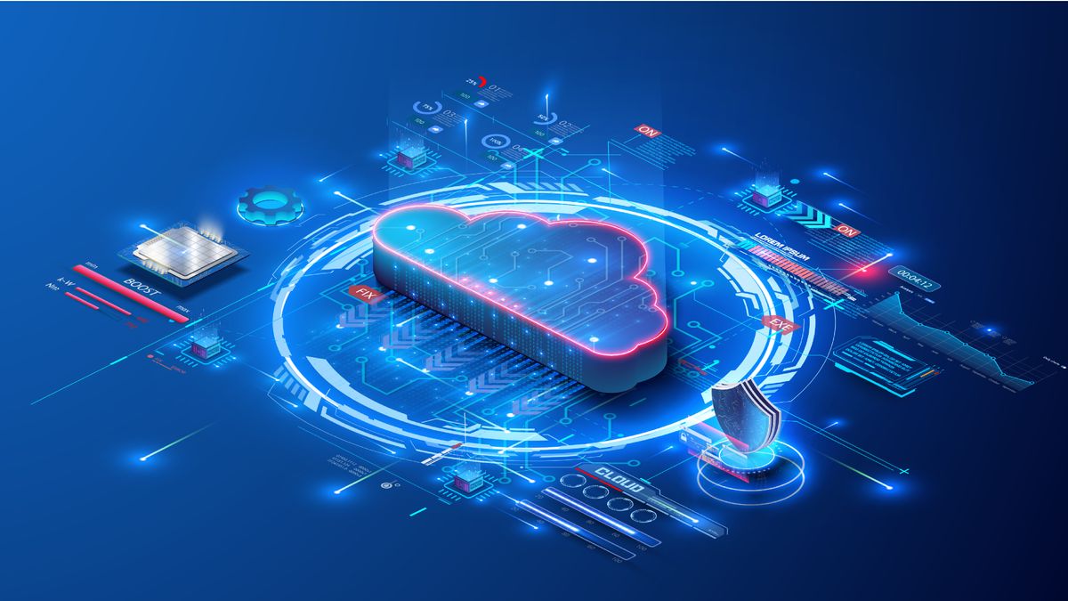 Cloud storage for downloading an isometric. A digital service or application with data transmission.