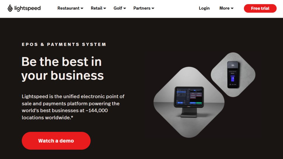 Lightspeed POS website screenshot (February 2026).