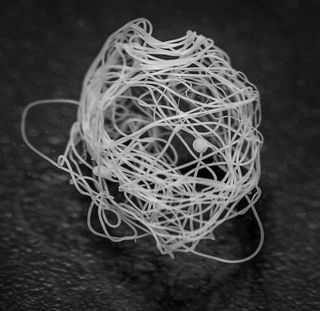nest of artificial spider silk