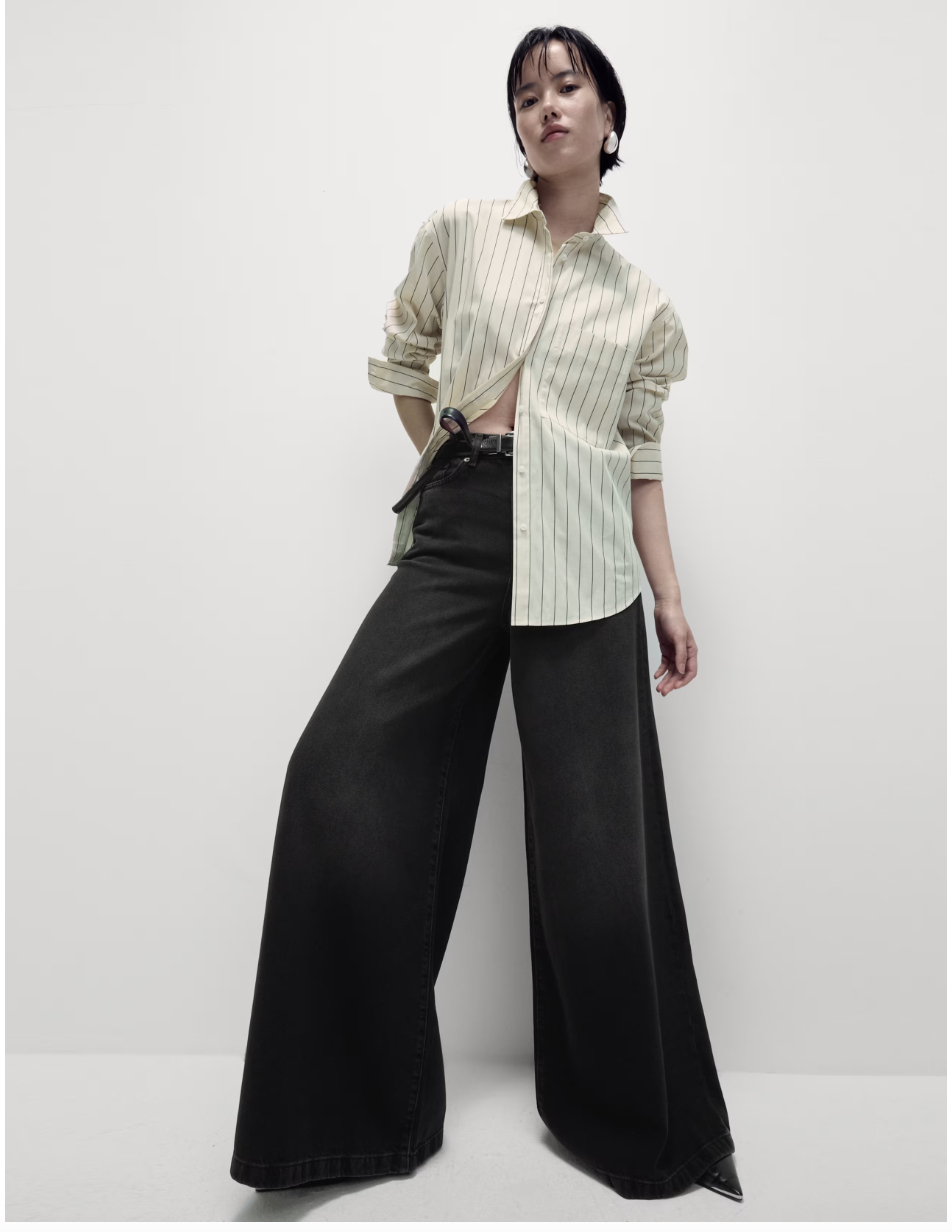Wide-Leg Palazzo Jeans